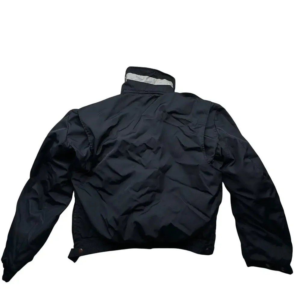 Vintage Park Coats NYPD Police Nylon Bomber Jacket Mens Medium Liner Black